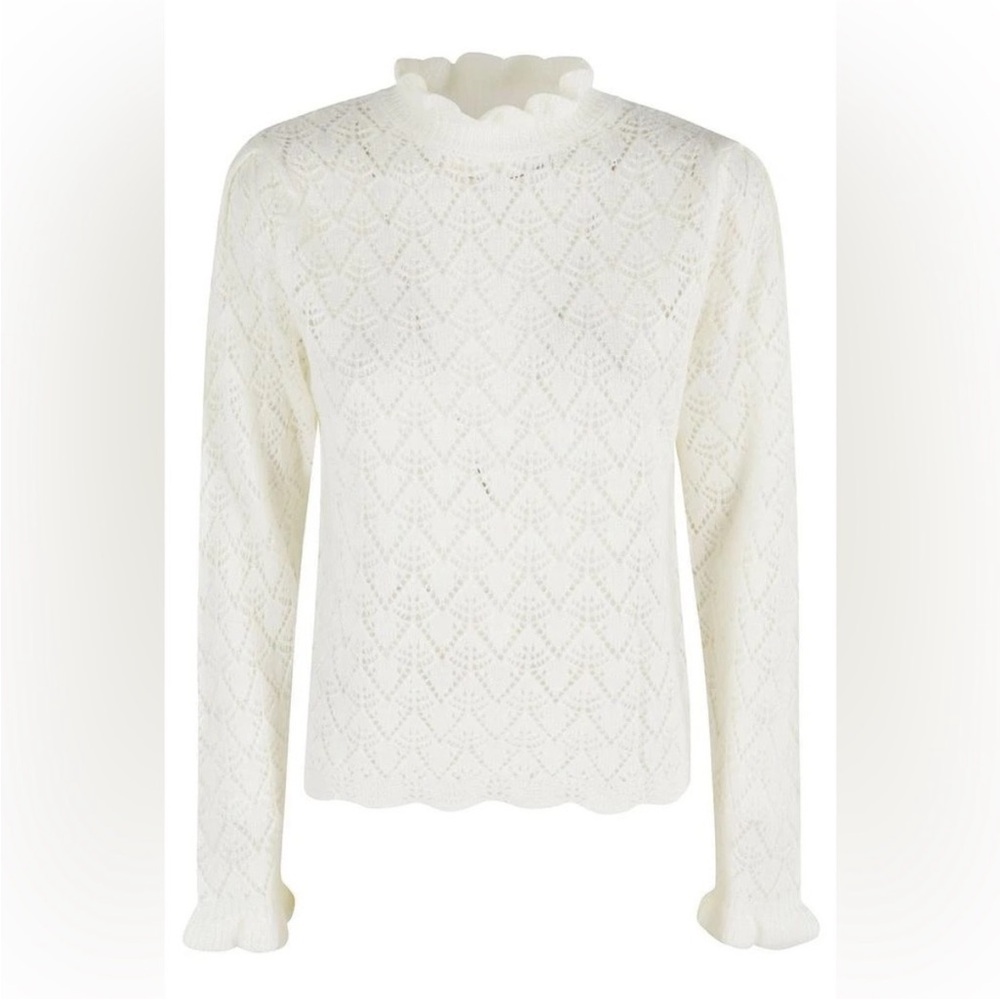 Farm Rio Lace Stitch Ruffles Knit Sweater
- Off-White - Picture 9 of 13